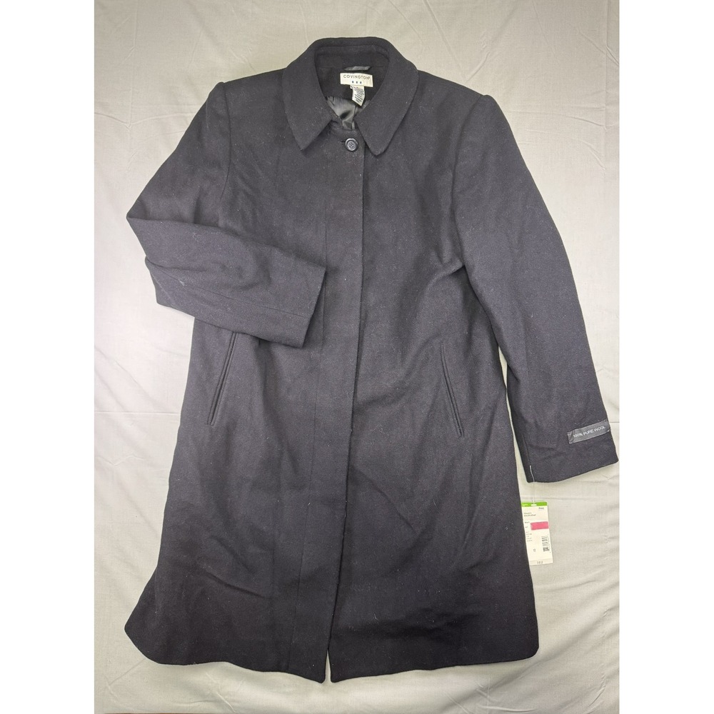 Covington Trench Coat Womens Misses Size 12 Wool Button Up